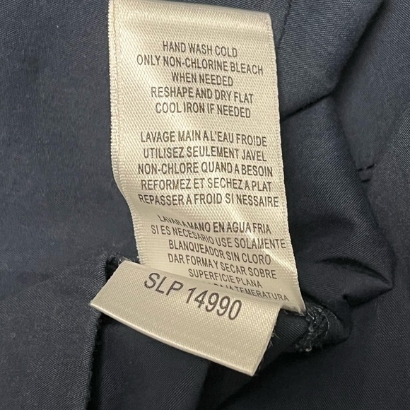 BCBG Maxazria Navy collard cap sleeve peplum top - Size Small - Picture 8 of 10